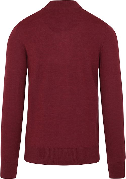 State Of Art Half Zip Wol Mix Bordeaux Rood Product / Achterkant