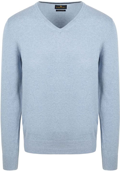 Sweter Steppin' Out z bawełny i kaszmiru z dekoltem w serek, Sky Blue Product