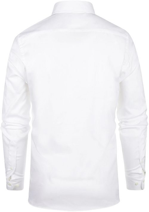 Steppin' Out Overhemd Slim-Fit Twill Wit Product / Achterkant