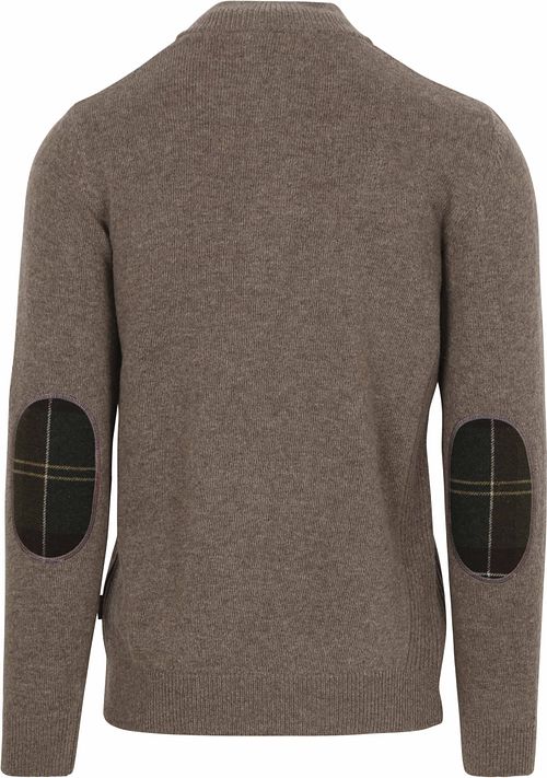 Barbour Halv Zip Trøje i Uld Taupe Product / Achterkant