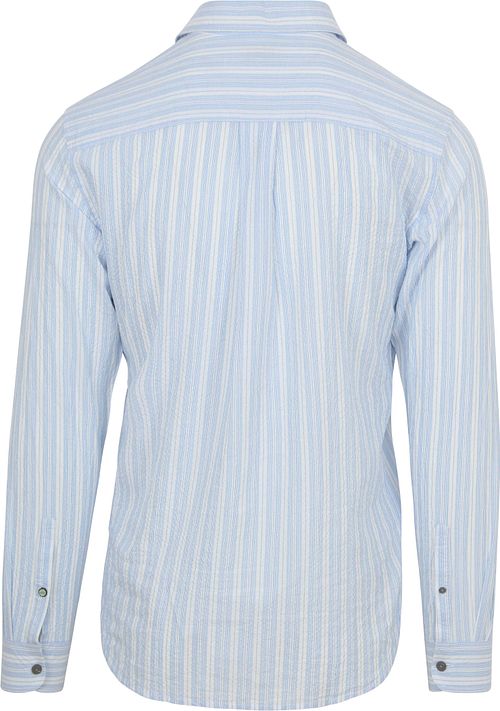 Camisa Dstrezzed Clay Seersucker a rayas azul Product / Achterkant
