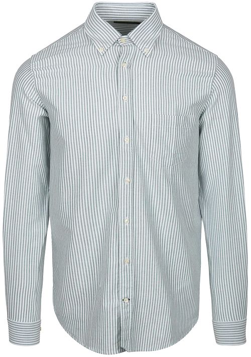 Camisa Oxford con bolsillo en el pecho a rayas verde claro Steppin' Out Product