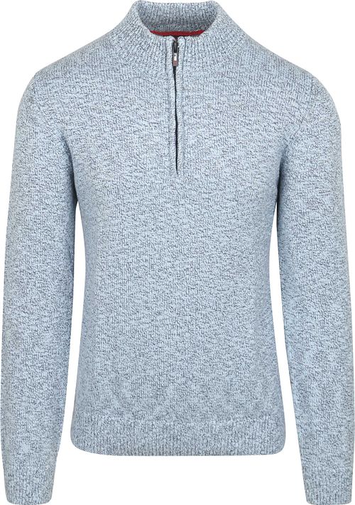 NZA Genser Half Zip Thames Milton Slub Blå Product