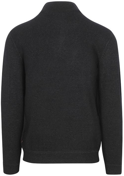Petrol halv lynlås-pullover i mørkeblå melange Product / Achterkant