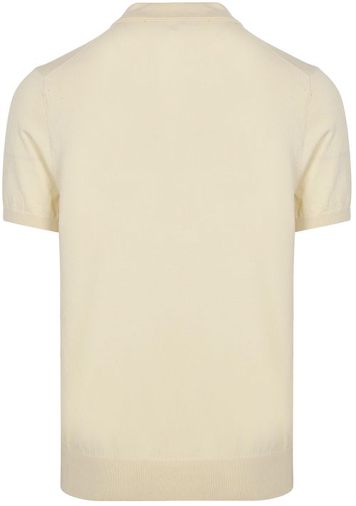 Profuomo Stickad Polo Ecru Product / Achterkant