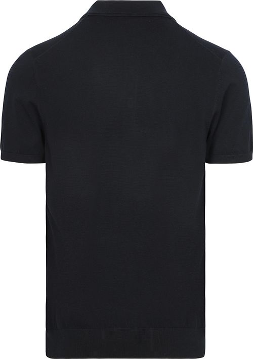 Profuomo Stickad Polo Mörkblå Product / Achterkant