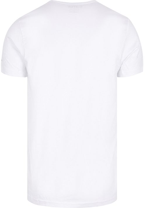 Slater 2-pack Basic Fit T-shirt z dekoltem w serek Biały Product / Achterkant
