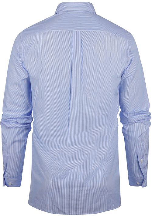 Steppin' Out Chemise Extra Long Sleeves Rayures Bleu Clair Product / Achterkant