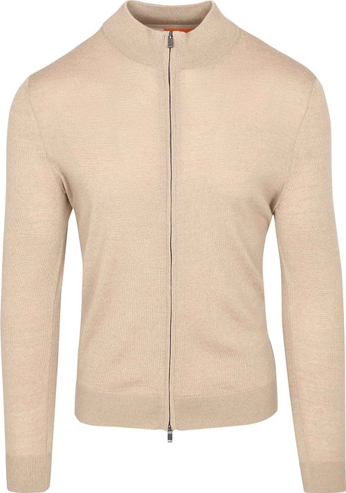Cardigan Suitable in lana merino color sabbia Product