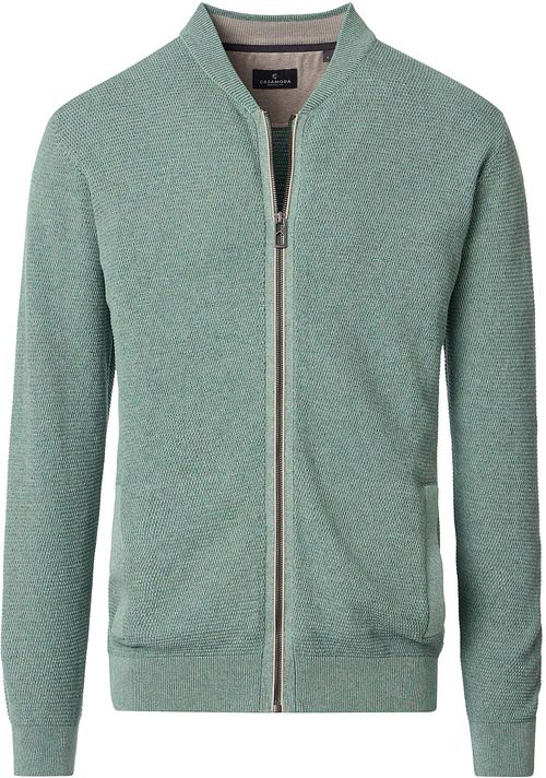 Casa Moda Cardigan Zippé Structure Vert Clair