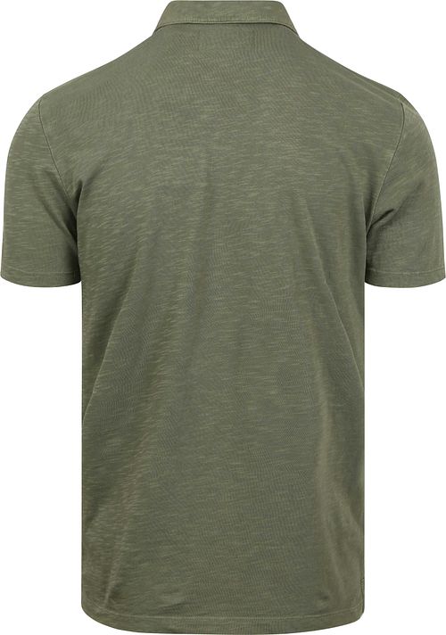 Marc O'Polo Poloshirt i Meleret Olivengrøn Product / Achterkant