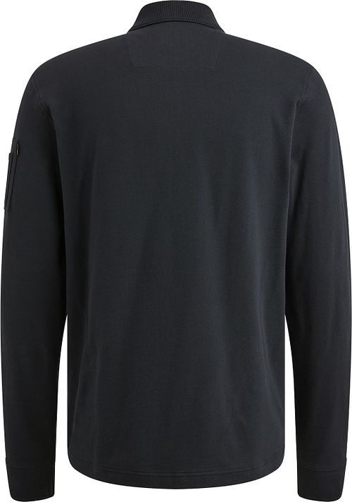 PME Legend Amerikansk Klassisk Långärmad Pikétröja Navy Product / Achterkant