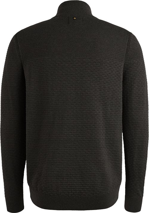 PME Legend Half Zip Structure Mouliné Trui Zwart