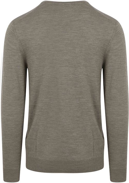 Profuomo Pullover V-Neck Merinowolle Grün Product / Achterkant