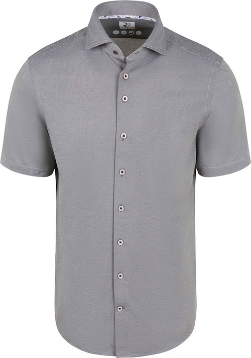 R2 Short Sleeve Hemd Technical Knitted Dobby Grün
