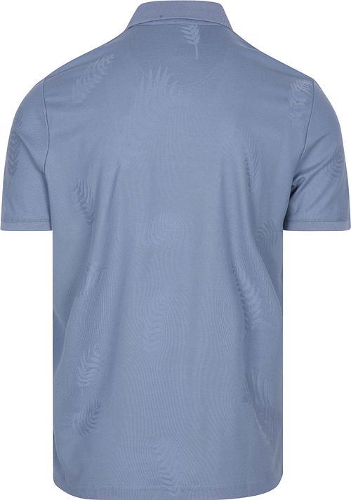 State of Art Polo Piqué Leafs Light Blue Product / Achterkant
