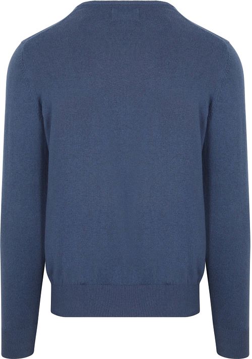 Steppin' Out Trui Cotton Cashmere Indigo Blauw Product / Achterkant