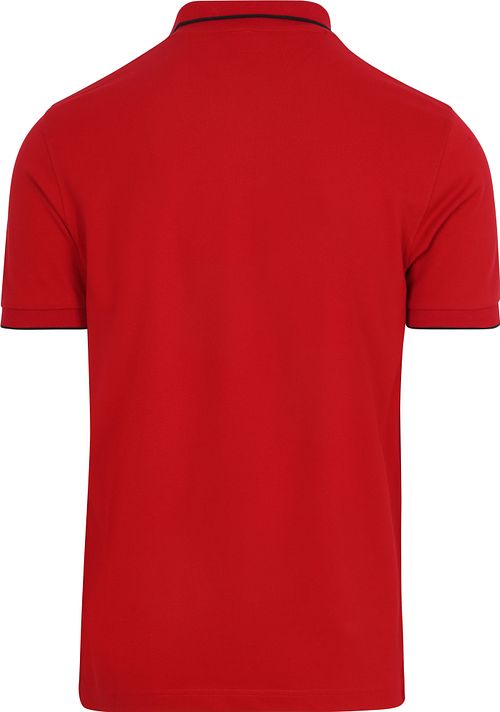Sun68 Polo Shirt Small Stripe Collar Red Product / Achterkant