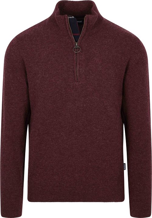 Barbour Holden Half Zip Pullover Wool Burgundy