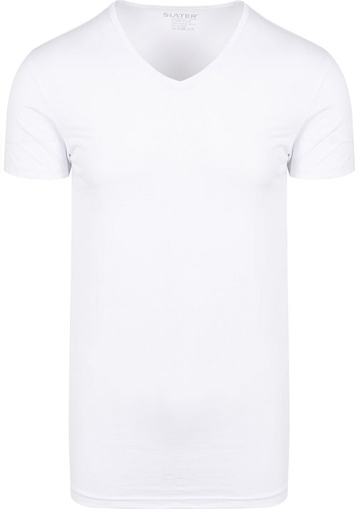 Slater 2-pack T-Shirt stretch con scollo a V Bianco Product