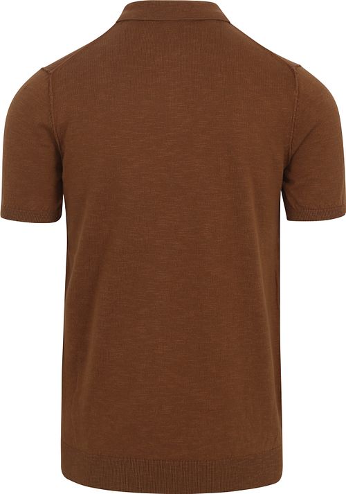 No Excess Knitted Poloshirt Bruin Product / Achterkant