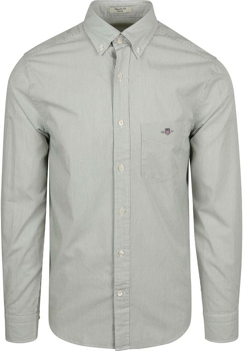 Gant Poplin Banker Hemd Streifen Grün Product