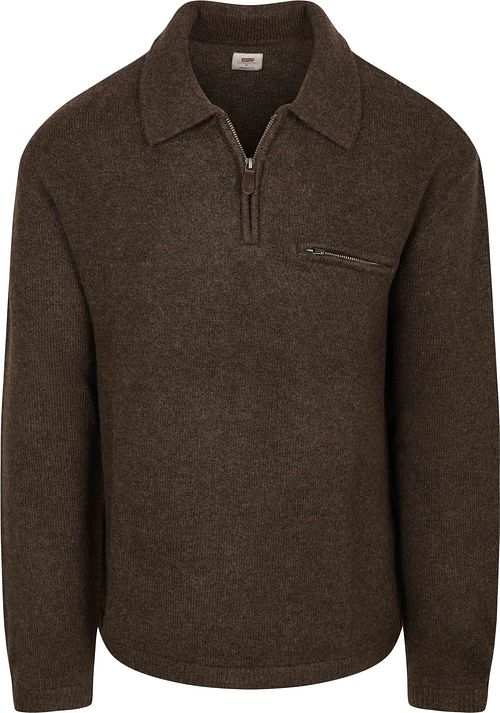 Levi's Longsleeve Half Zip Poloshirt Braun