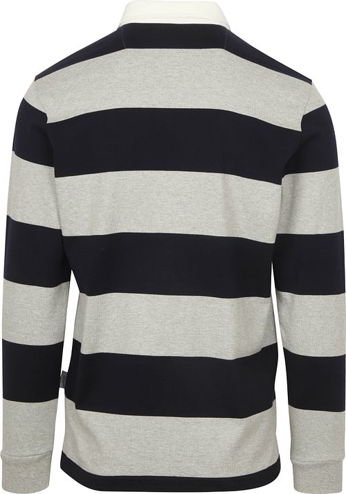 McGregor Rugbyshirt Stribet Navy Grå Product / Achterkant