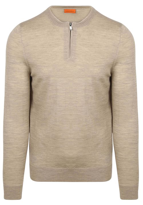 Passerende Crew Zip Merino Sand Product