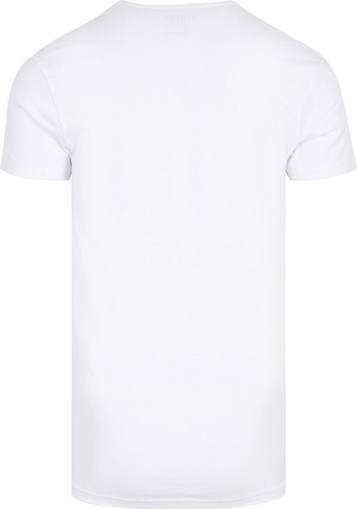 Slater confezione da 2 T-Shirt stretch con scollo a V profondo bianca Product / Achterkant