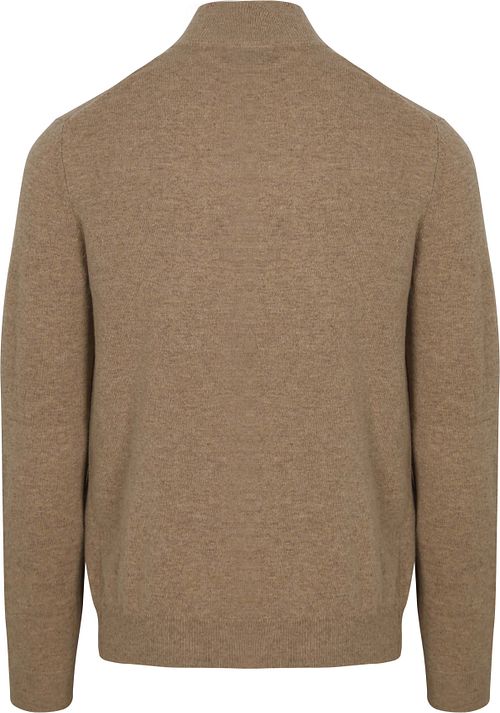 Steppin' Out Half Zip Trui Merinowol Beige Product / Achterkant