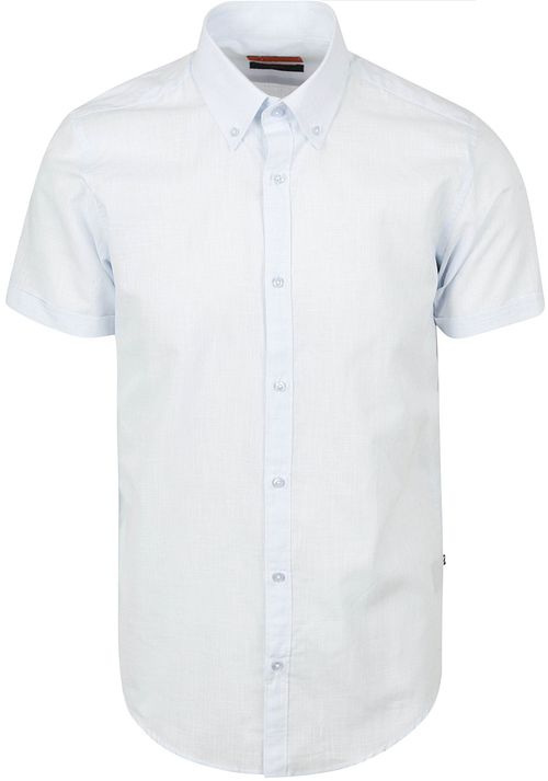 Suitable Short Sleeves Shirt Cotton Slub Light Blue Product