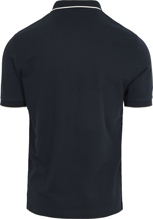 Sun68 Polo Shirt Small Stripe Collar Navy Product / Achterkant