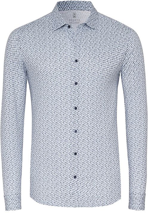 Desoto Hemd Print Skyscrapers Blauw Product
