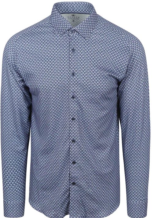 Desoto Overhemd Print Donkerblauw Product
