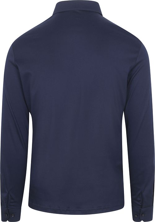 Desoto Langærmet Poloshirt Essential Marineblå Product / Achterkant