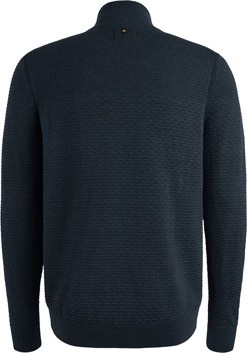 PME Legend Half Zip Structure Mouliné Tröja Marinblå Product / Achterkant