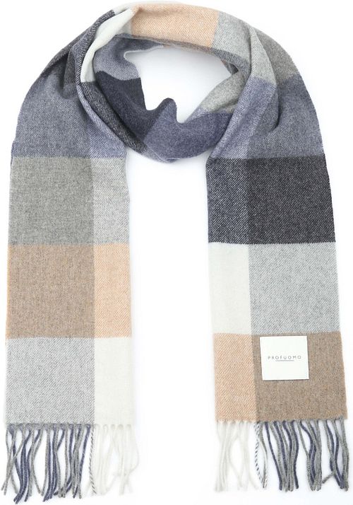 Profuomo Écharpe Laine BleuA Carreaux Product