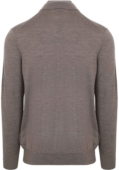 Profuomo Halv Glidelås Genser i Merinoull i Taupe Product / Achterkant