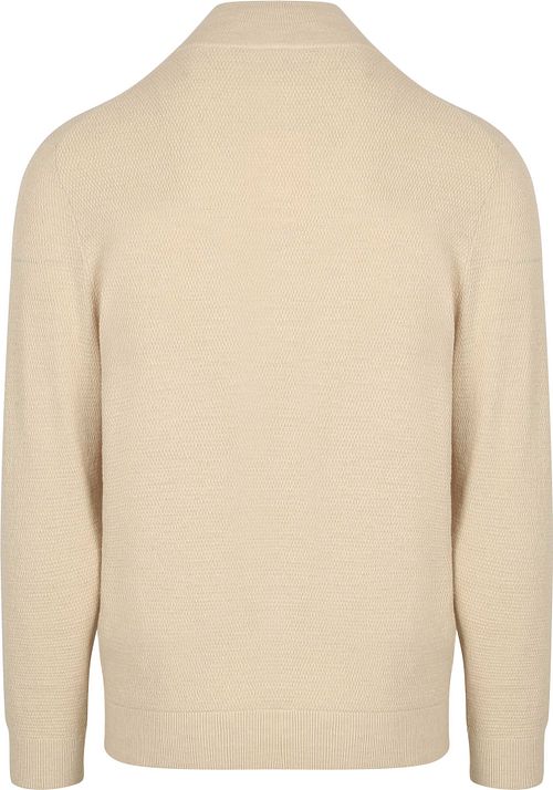 Pullover Profuomo Half Zip strutturato beige Product / Achterkant