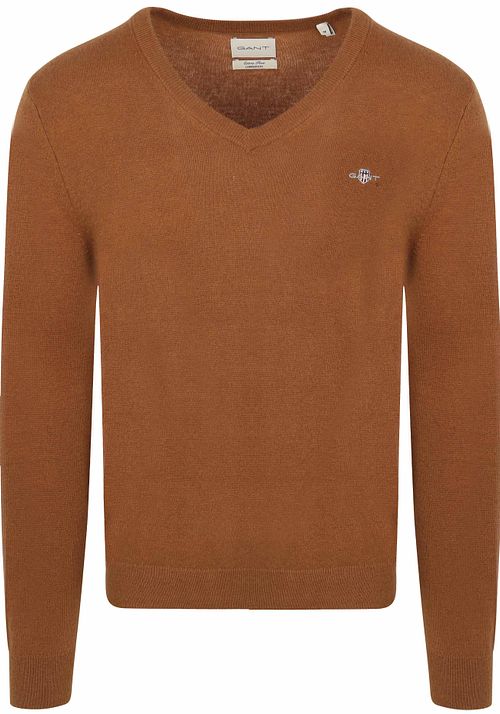 Pulower Gant z dekoltem w serek z mieszanki wełny w kolorze camel Product