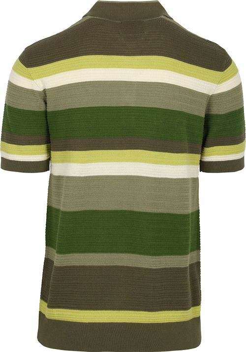 Scotch & Soda Polo Stickad Structure Stripe Grön Product / Achterkant