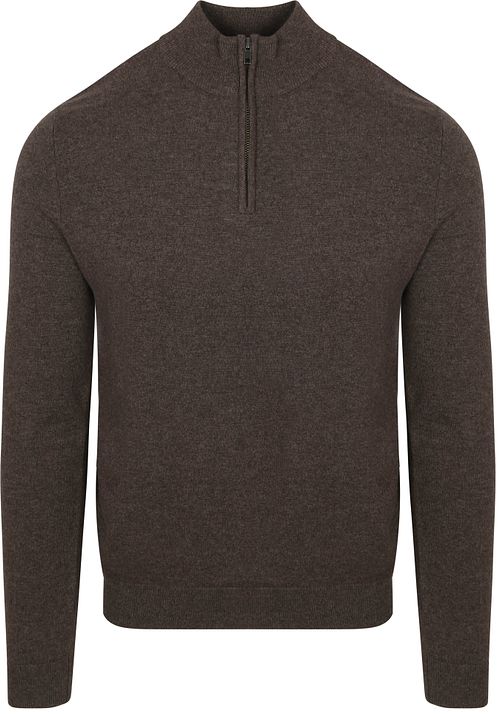 Steppin' Out Halvglidelås Trøye i Merinoull Brun Product