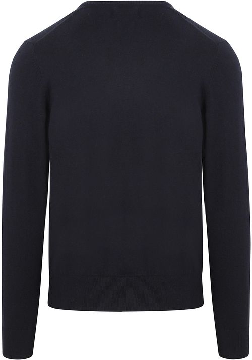 Steppin' Out Pull Cotton Cashmere Col-V Marine Product / Achterkant