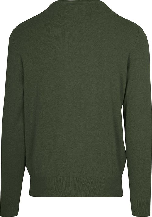 Steppin' Out Sweter z bawełny i kaszmiru w kolorze oliwkowej zieleni Product / Achterkant