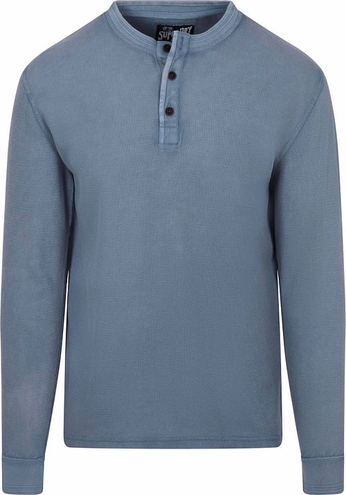 Superdry Trui Henley Textured Blauw Product