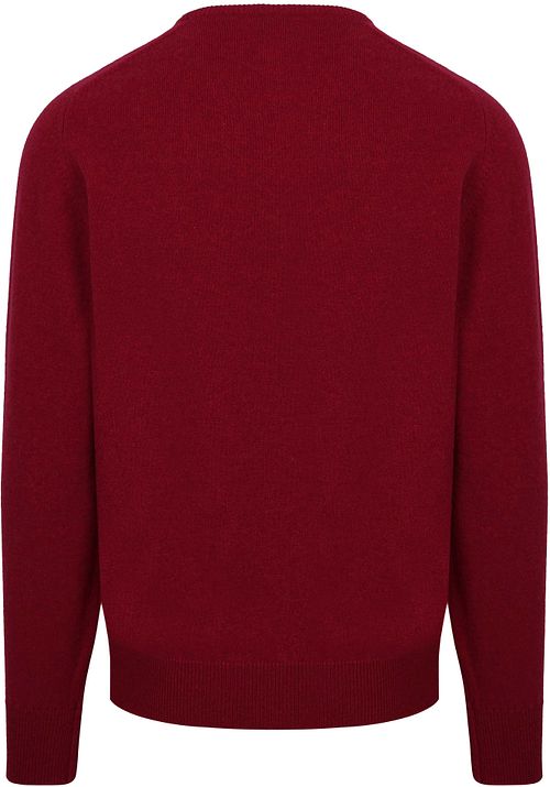 William Lockie Kamizelka z jagnięcej wełny V-neck w kolorze bordowym Product / Achterkant