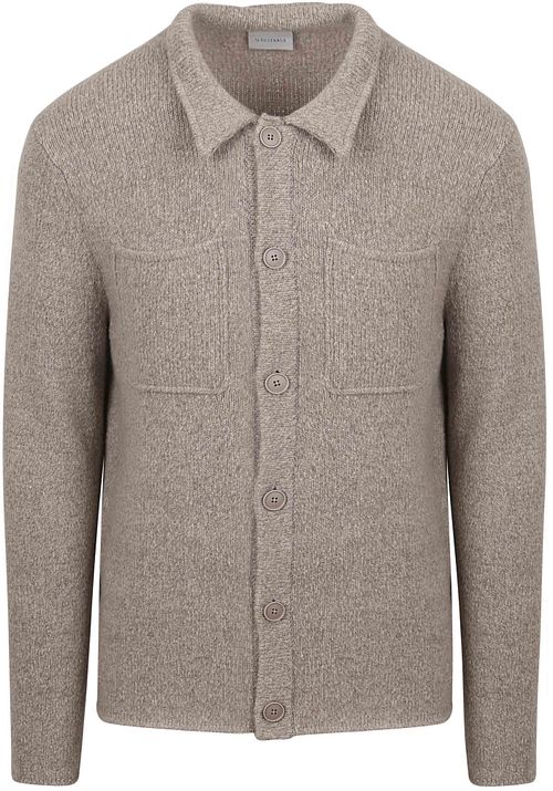 Cardigan Suitable in lana boiled color tortora Product