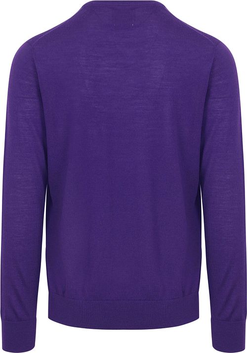 KING Essentials The John Pullover in lana merino viola Product / Achterkant