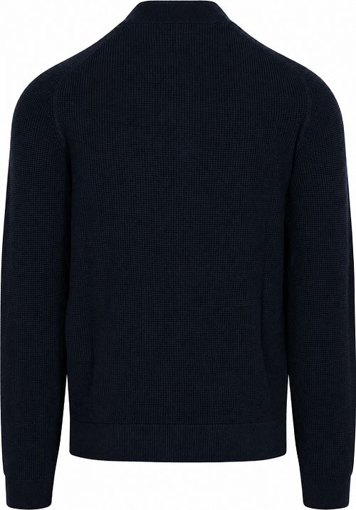 NZA Half Zip Slub Knit Melange Navy